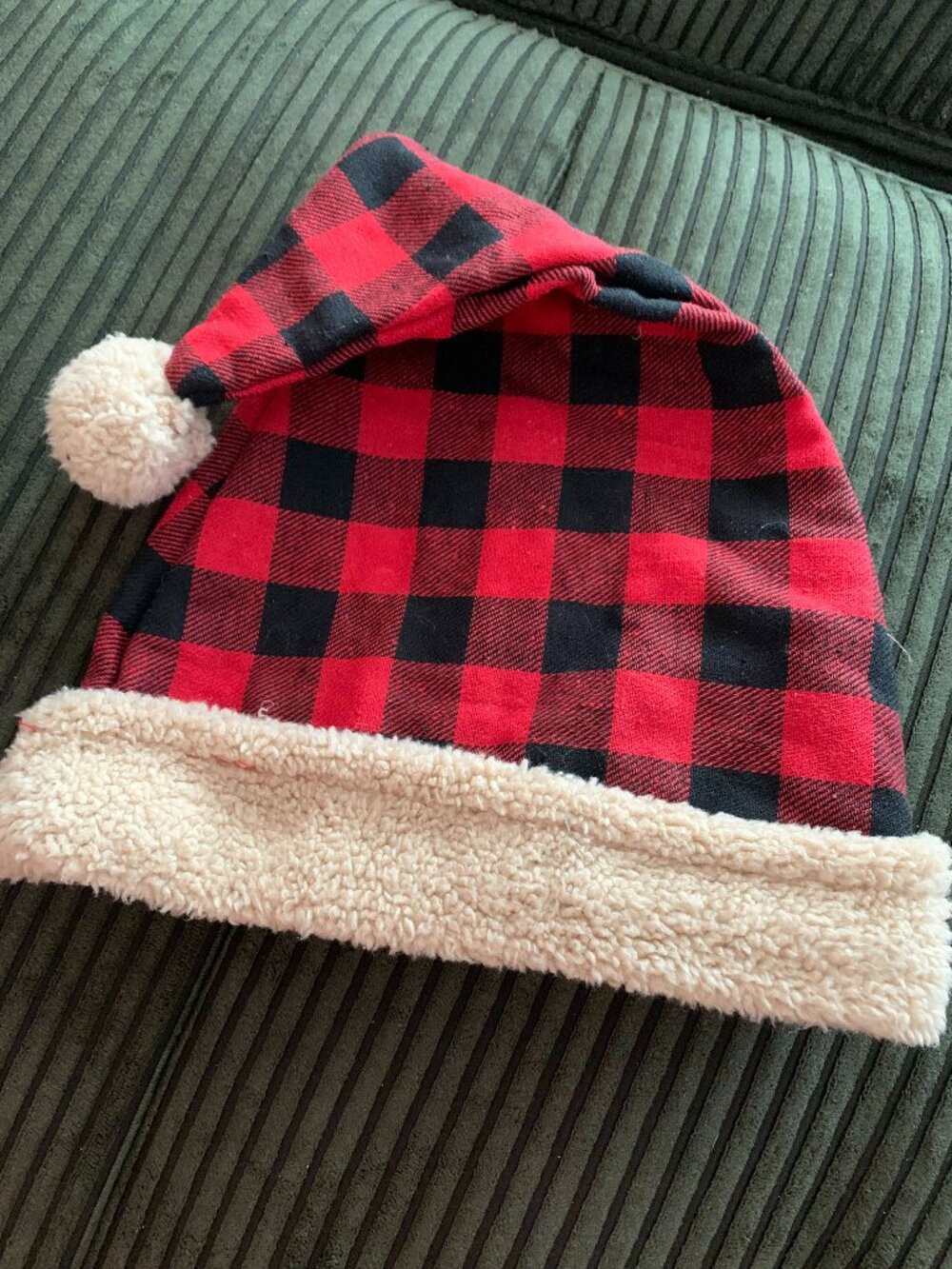 Buffalo Plaid Santa Hat